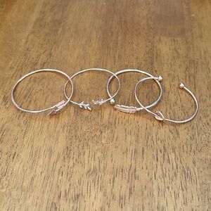 Set of 4 - rose gold boho bangle bracelets